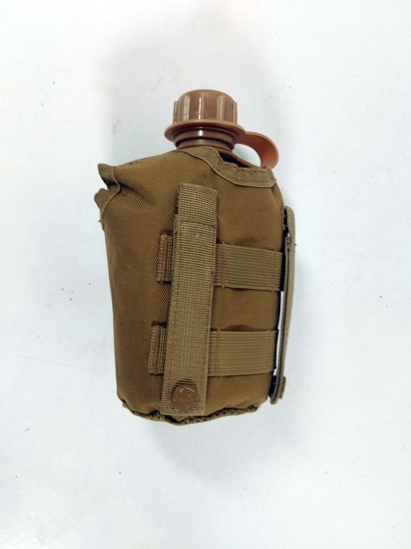 cantimplora militar loneta verde plast beig 21x15x10 1u